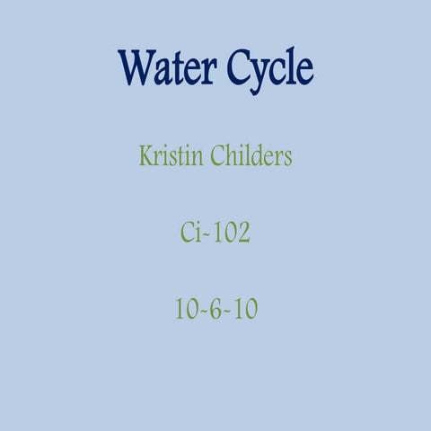 Water cycle