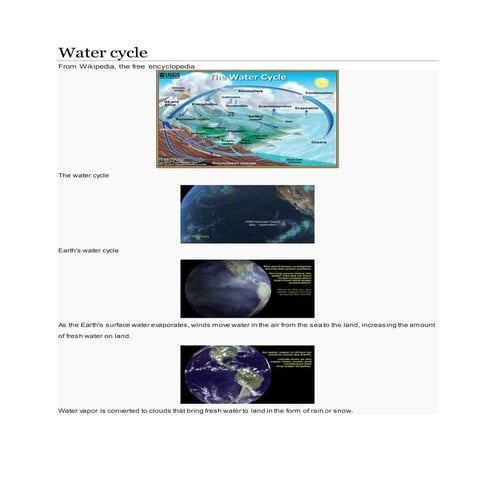 Water cycle