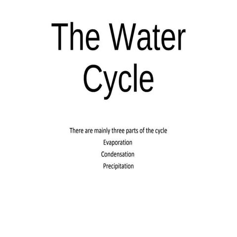 Water cycle