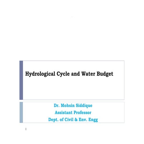 Water cycle and water budget