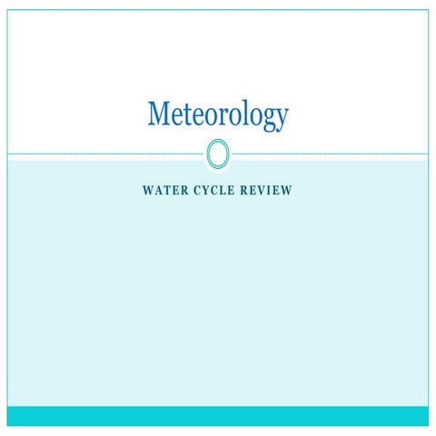 Water cycle review
