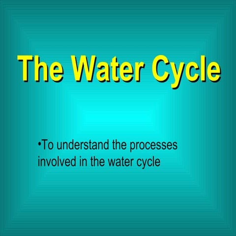 Watercyle Power Point Presentation