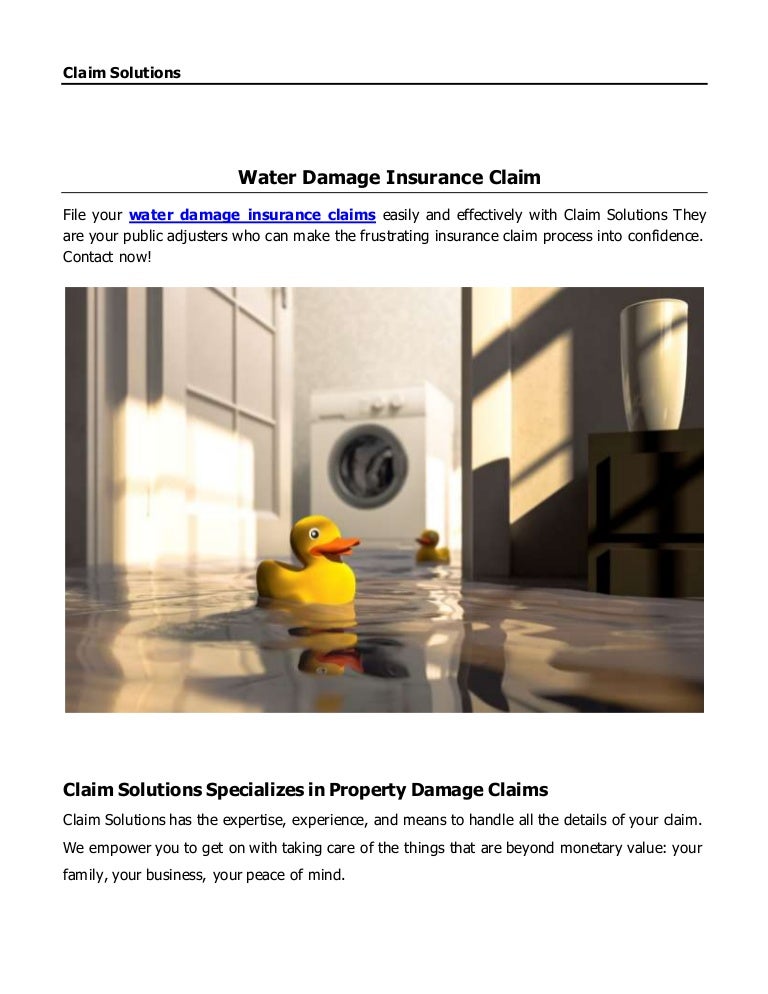 Water Damage Insurance Claim