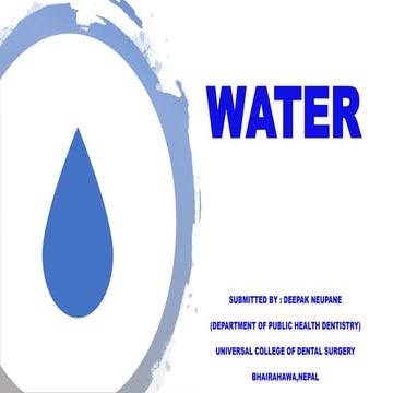 WATER (PUBLIC HEALTH DENTISTRY)