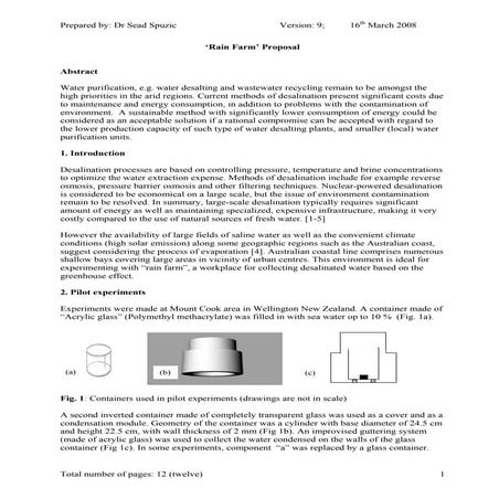 Water Desalination Idea