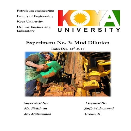 Mud Dilution, Drilling Engineering Lab.