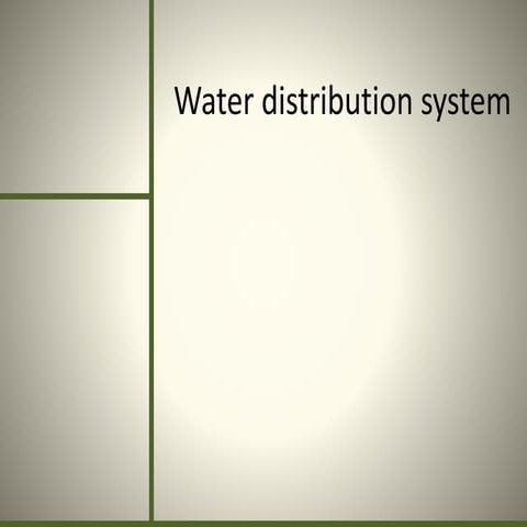 Water distribution