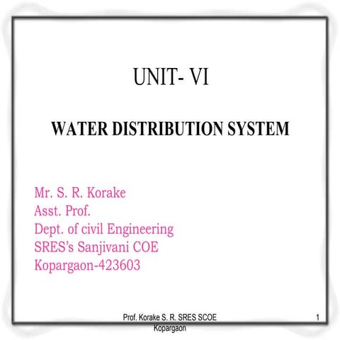 Water distribution system