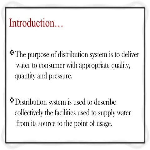 waterdistributionsystem in public health engineering
