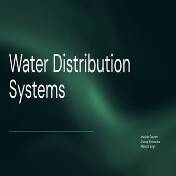 Water Networking , Water Distribution.pptx