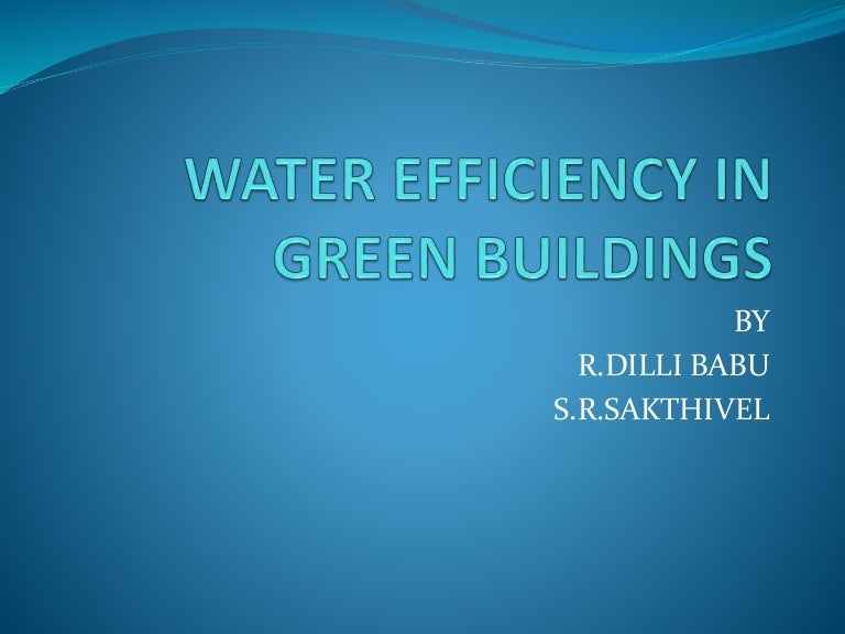 Water efficiency in green buildings