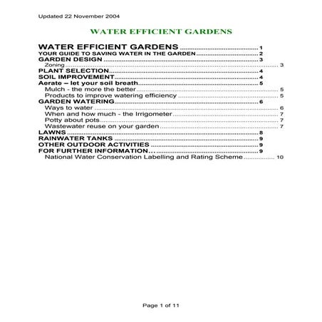 Water Efficient Gardens Manual - New South Wales, Australia