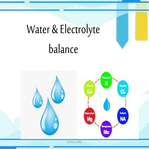 When Water Is Lost But Electrolytes Are Retained Water & electrolyte balance by Astha K. Patel | PPT