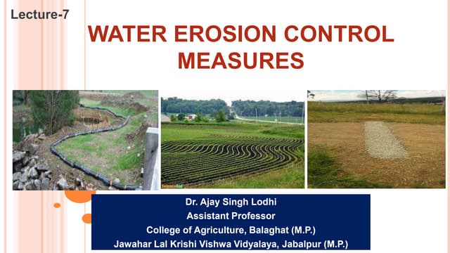 Agronomical measures to control soil erosion | PPTX