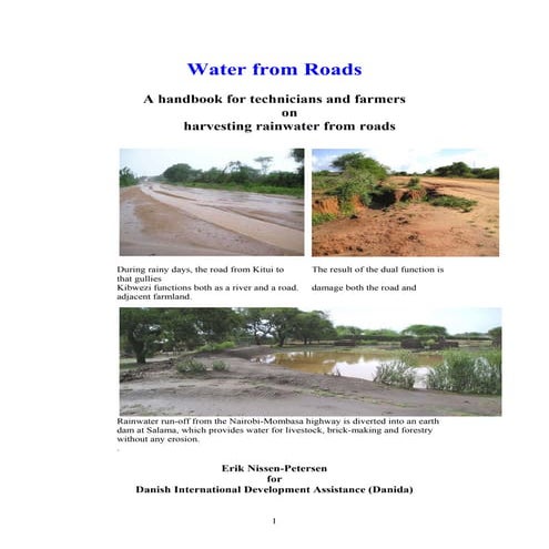 Kenya;  Water from Roads:  A Handbook For Technicians And Farmers On Harvesti...