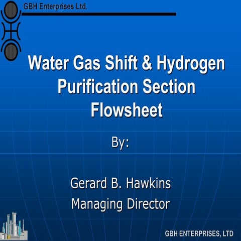 Water Gas Shift & Hydrogen Purification Section Flowsheet