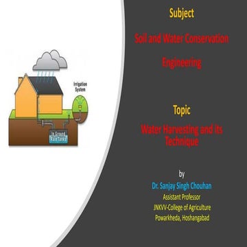 Water harvesting and its technique
