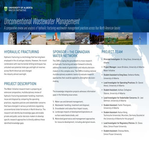 Water Initiative 2014 Canadian Water Network Research Project Overview