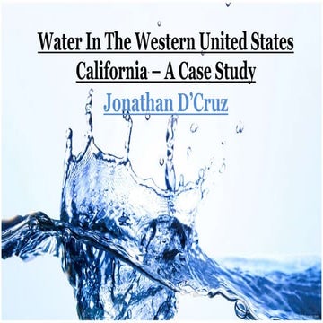 Water in the Western United States - California: A Case Study
