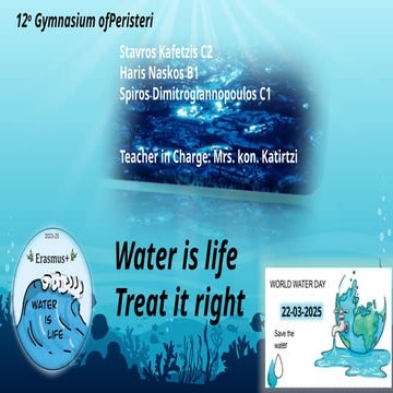 "Water is life, treat it right", Erasmus+ 2023-2025, Water scarcity