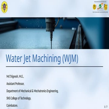 Water Jet Machining (WJM) Introduction.pptx