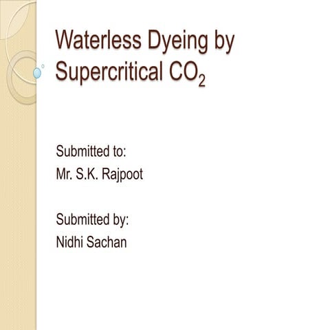 Waterless dyeing by supercritical co2