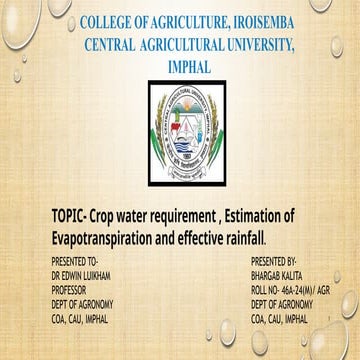 crop water requirement,ER, Evapotranspiration.pptx