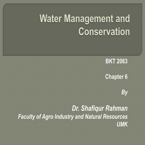 Water management and