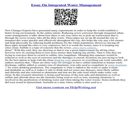 Water Management Essay | PDF