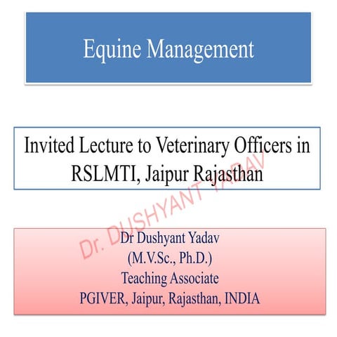 Equine Management | PPT