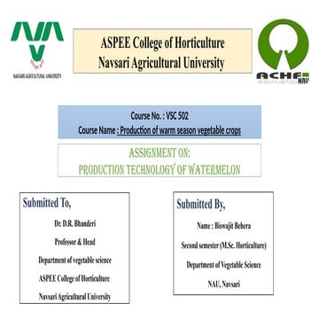 Watermelon (Citrullus lanatus) crop production technology.pptx