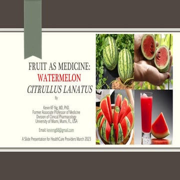 Scientific studies on watermelon as medicine