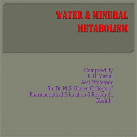 Water and Mineral Metabolism
