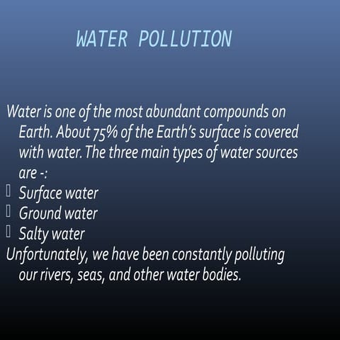 Water pollution