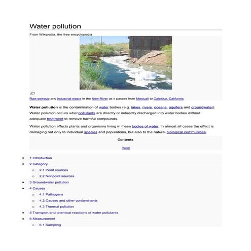 Water pollution