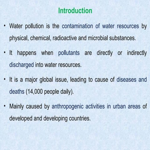 water Pollution, sources and Impact.pptx