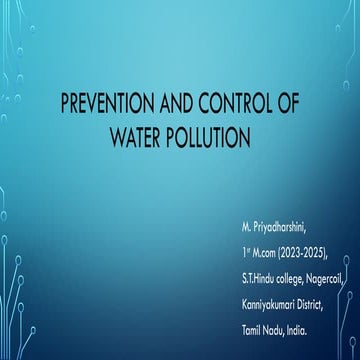 Prevention and Control of Water Pollution | PPTX