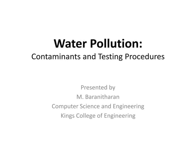 Water pollution parameter