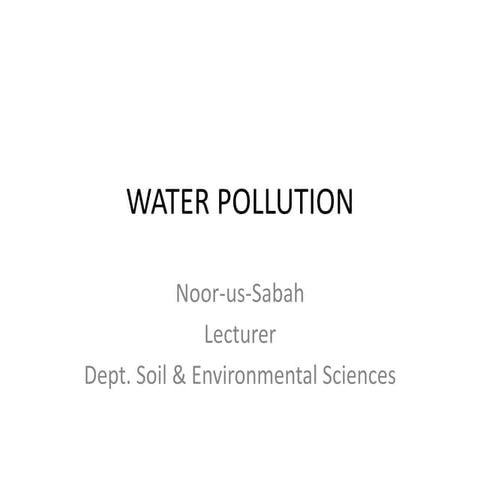 Water pollution, types