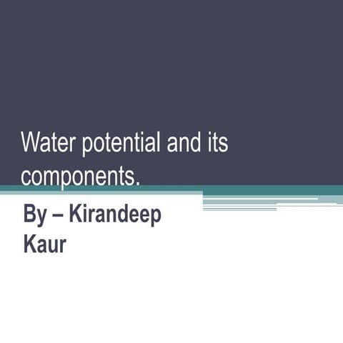 Water potential and its components