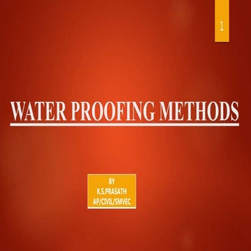 Water proofing in buildings | PPTX