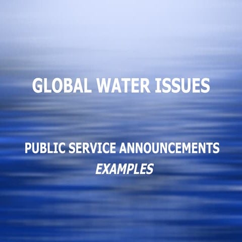 Water public serviceannouncements