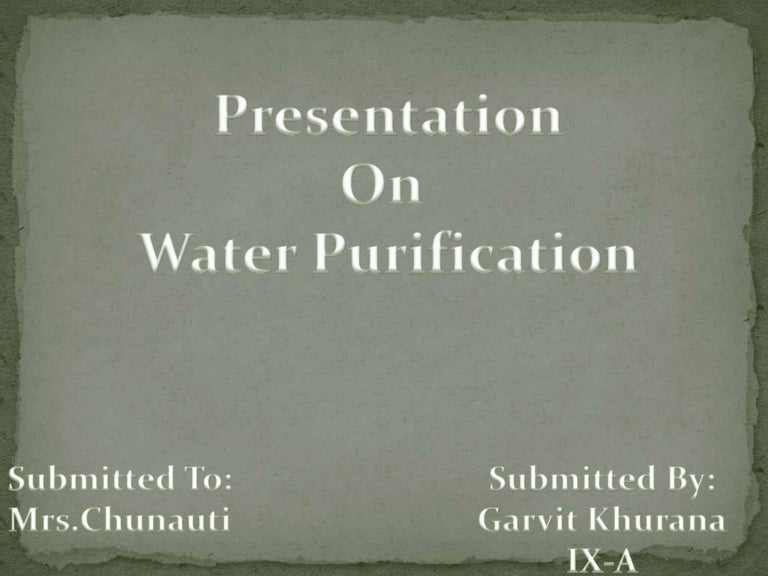 Water purification class 9