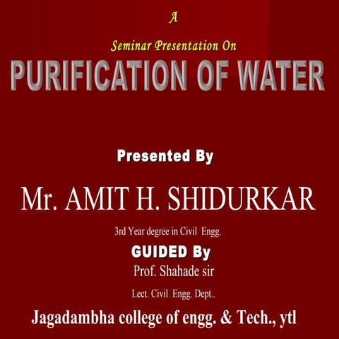 Purification of water