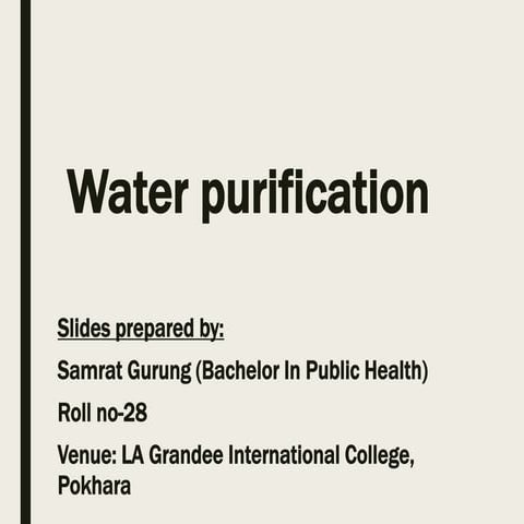 Water purification by samrat gurung