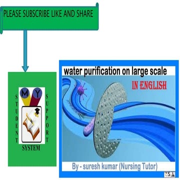 Water purification on large scale in english