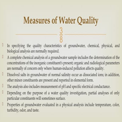 groundwater quality and its significance