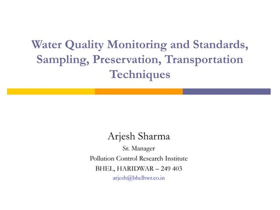 Water quality monitoring | PPT