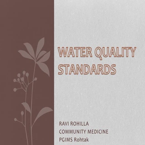 Water quality standard
