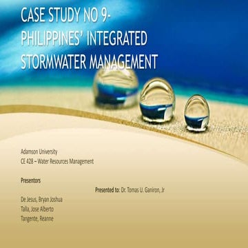 Case Study No. 9-Philippines’ Integrated Stormwater Management